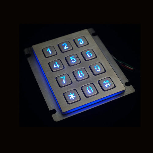 Teclado numérico 12 teclas - MKA-12NL - MATE TECHNOLOGY SHENZHEN LIMITED - embutido / em aço inoxidável / RS-232