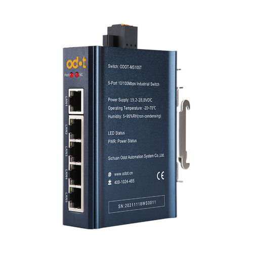 Switch de rede não gerenciável - ODOT-MS108T - ODOT Automation - 8 portas / para trilho DIN / RJ45