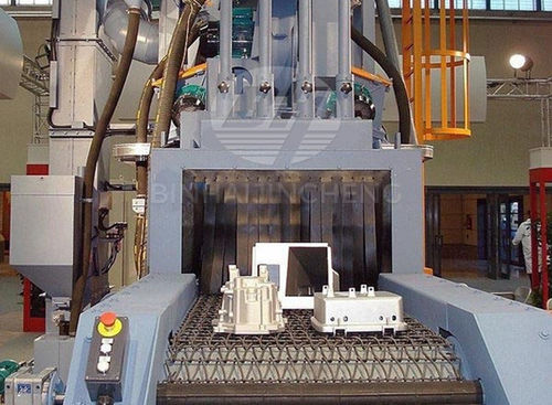 Jateadora de granalha com esteira transportadora de malha metálica - QWD series - Qingdao Binhai Jincheng Foundry Machinery Co., Ltd. - para metais