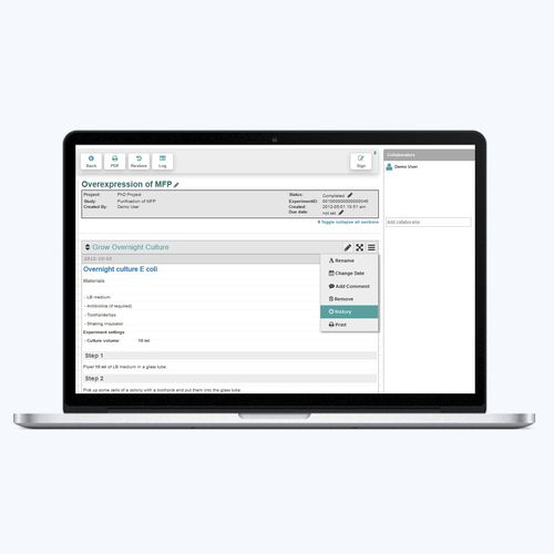 Software de rastreamento - eLABJournal - Eppendorf SE - para laboratório / iOS / Android