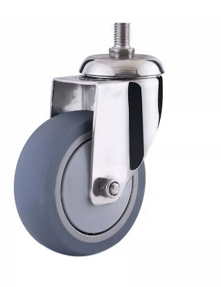 Rodízio giratório - 310TS-100032P-52S - Taizhou Wanda Casters & Hardware Mfg. Co., Ltd. - haste com rosca / em borracha / em aço inoxidável