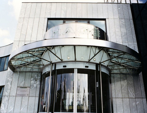 Porta de correr curva - TH-R9 - Shen Zhen Hui Trade Industry Co., Ltd. - para ambiente externo / automática