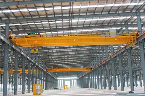 Ponte rolante de viga dupla - Henan Kuangshan Crane Co., Ltd. - com sistema de elevação leve / para armazém / leve