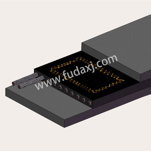 Correia transportadora industrial - Zhejiang Fuda Rubber Co., Ltd. - resistente ao fogo / de cabos de aço / com revestimento de borracha