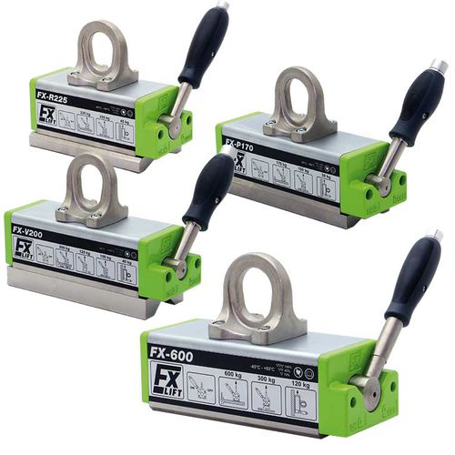 Ímã permanente de elevação com acionamento manual - FX series - Industrial Magnetics - para cargas planas ou cilíndricas em ferro / compacto / resistente a altas temperaturas