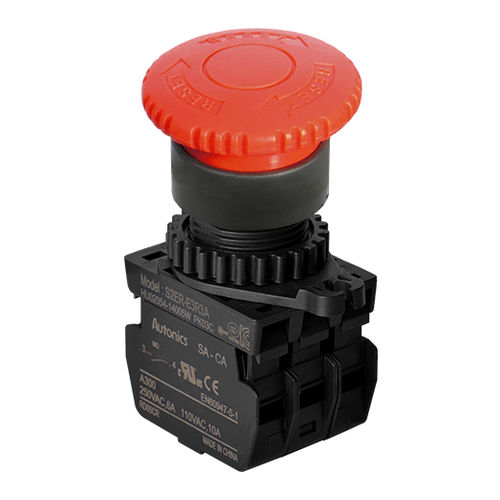 Botão de comando botão cogumelo - S2ER series - Autonics - de freio de emergência / IP65