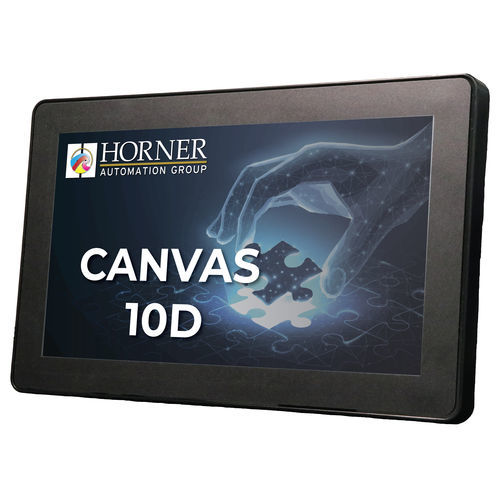 CLP com IHM de tipo touchscreen incorporada - Canvas 10D - Horner Automation - para instalação em painel / com E/S integradas / com entradas analógicas