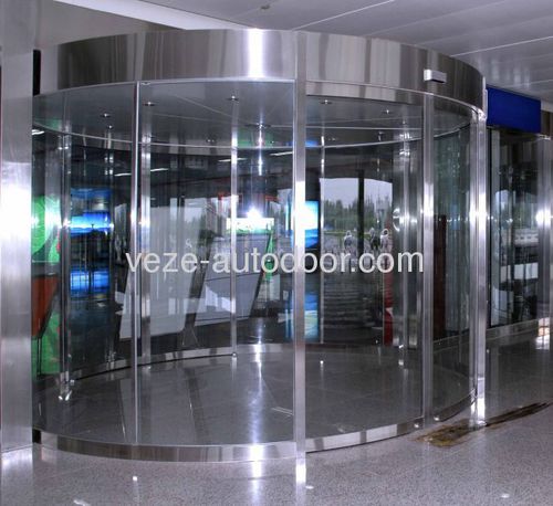 Porta de correr curva - Ningbo VEZE Automatic Door Co., Ltd. - de alumínio / para ambiente interno / de segurança
