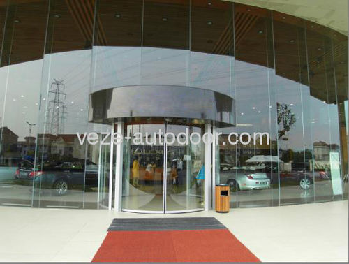 Porta de correr curva - vz - Ningbo VEZE Automatic Door Co., Ltd. - de alumínio / com vidro / para ambiente interno