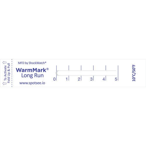 Etiqueta de monitoramento tempo-temperatura - WarmMark Long Run - SpotSee - adesiva / retangular / branca
