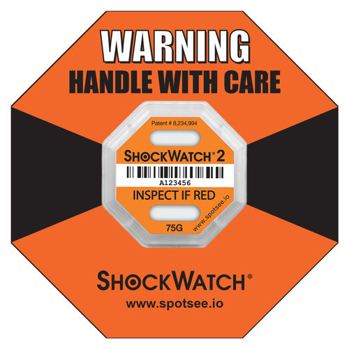 Etiqueta para a detecção de choque e basculamento - ShockWatch 2 - SpotSee - infalsificável / de expedição / para aparelhos médicos