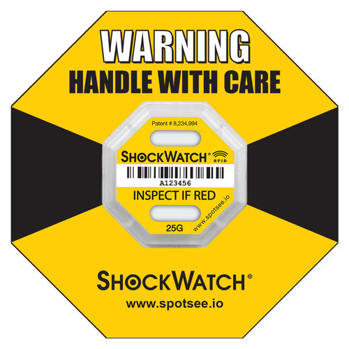 Etiqueta para a detecção de choque e basculamento - ShockWatch® - SpotSee - RFID / UHF / para aplicações aeroespaciais
