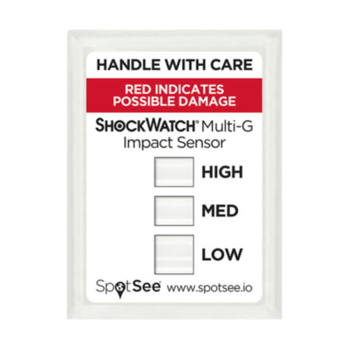 Indicador de impacto - ShockWatch® Clip - SpotSee - etiqueta / inviolável / para aplicações médicas