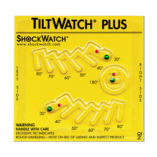 Indicador de inclinação - TiltWatch® Plus  - SpotSee - etiqueta / de fácil instalação / irreversível