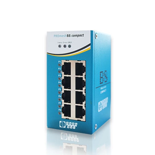 Switch de rede compacto - PROmesh B8 compact - Indu-Sol GmbH - gerenciável / 8 portas / para trilho DIN
