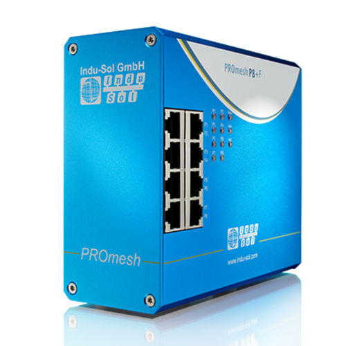 Switch de rede com monitoramento da rede - PROmesh P8+F - Indu-Sol GmbH - gerenciável / 8 portas / para trilho DIN