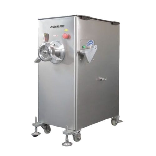 Moedor industrial de carne - AKJ-B32 - Foshan Aokai machinery Technology Co.,Ltd - de carne fresca / com rodízios / 380 V trifásico