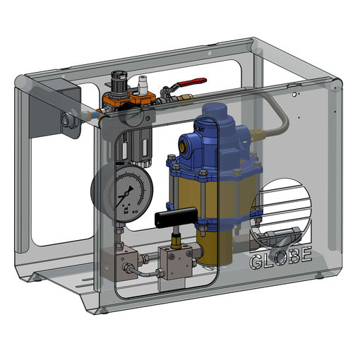 Unidade hidráulica para aplicações de alta pressão - APU SC10-5 series - GLOBE Airmotors, Test Equipment & Motion Control - com motor pneumático / para máquina de ensaio / compacta