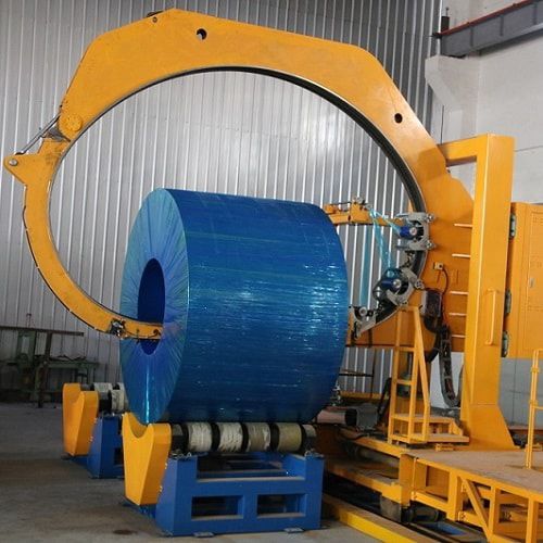 Envolvedora orbital - Shanghai Fhope machinery co.,ltd - automática / para bobinas / com filme estirável