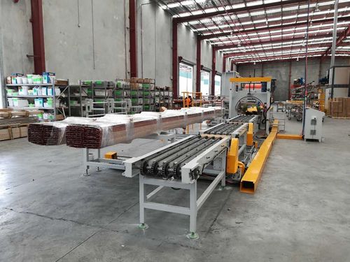 Envolvedora horizontal - Shanghai Fhope machinery co.,ltd - totalmente automática / para perfis de alumínio / com transportador contínuo
