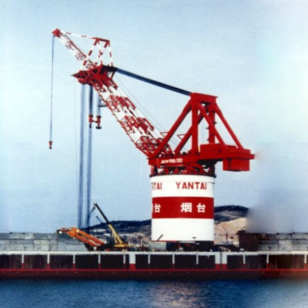 Guindaste fixo - DALIAN HUARUI HEAVY INDUSTRY GROUP CO.,LTD. - com mecanismo de giro superior / de elevação