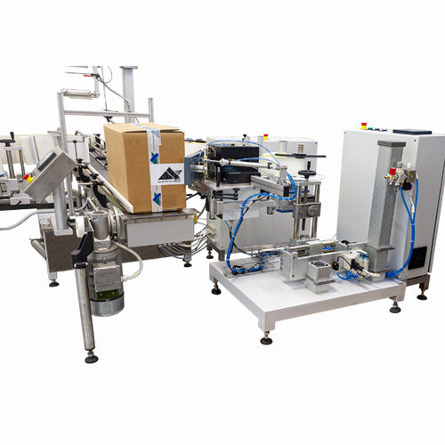 Impressora-aplicadora de etiquetas para aplicação lateral - Albertina Machinery spol. s.r.o. - para caixas de papelão