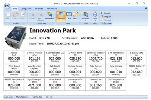 Software de medição - iLink 2012  - KISTERS - HyQuest Solutions - configuração / registrador de dados