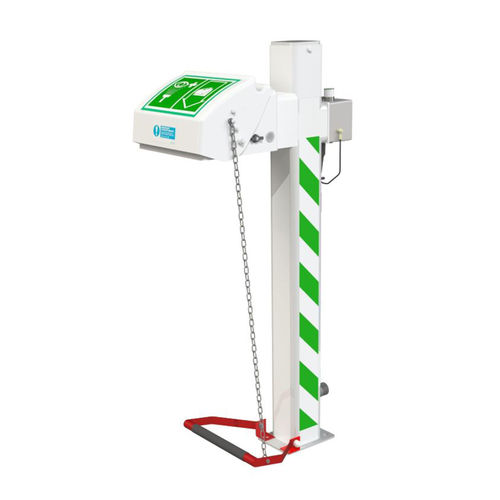 Lava-olhos/face de piso - EXP-AH-45GS/P - Justrite Safety Group - para ambiente interno / para ambiente externo / com proteção contra congelamento