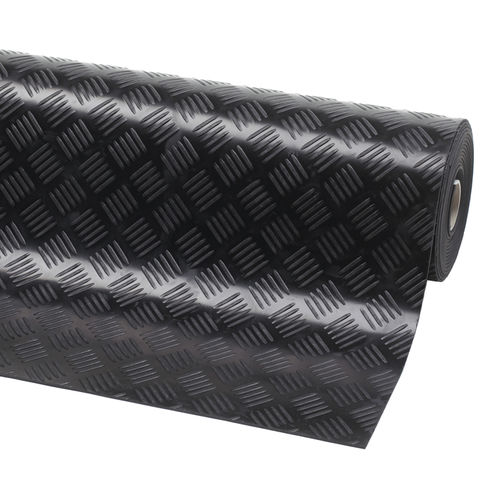 Tapete antiderrapante - 746GR Check ‘n’ Roll™ - Justrite Safety Group - em borracha / para ambiente interno / preto
