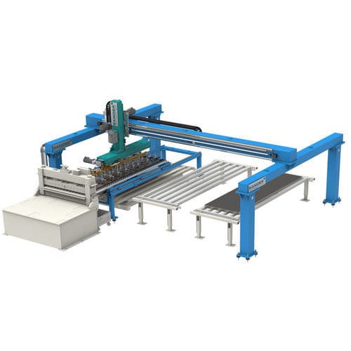 Empilhador-alimentador de peças - Sander Automation - para peças planas / para componentes de motor / para peças de automóvel