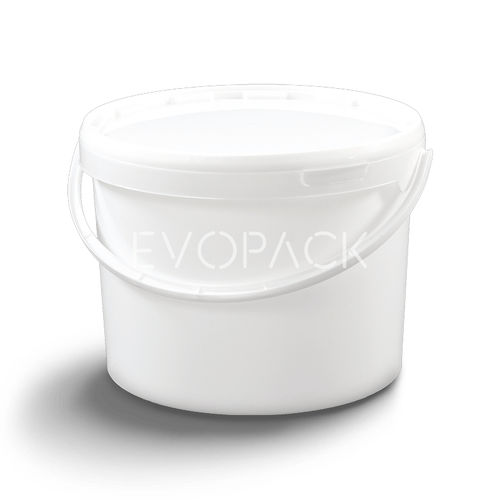 Balde em material plástico - 80008 - EVOPACK - redondo / com tampa / com pega