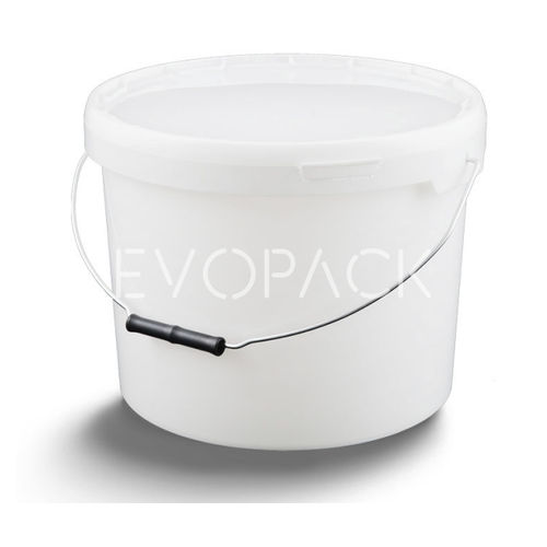 Balde em material plástico - 80051 - EVOPACK - redondo / com tampa / com pega