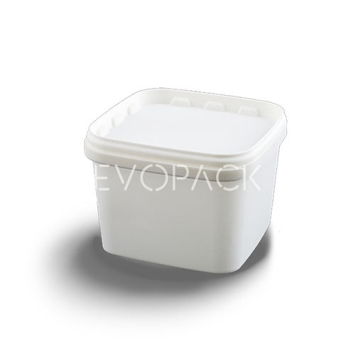 Balde em material plástico - 80090 - EVOPACK - retangular / com tampa / com pega