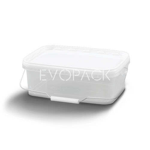 Balde em material plástico - 80014 - EVOPACK - retangular / com tampa / com pega