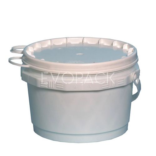 Balde em material plástico - EVOPACK - redondo / com tampa / com pega
