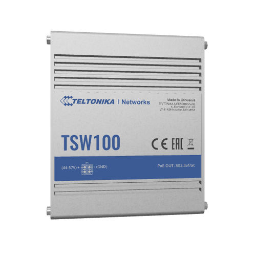 Switch de rede não gerenciável - TSW100 - Teltonika Networks - 5 portas / Gigabit Ethernet / para trilho DIN