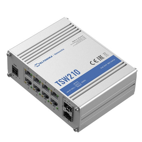 Switch de rede não gerenciável - TSW210 - Teltonika Networks - 8 portas / Gigabit Ethernet / para trilho DIN