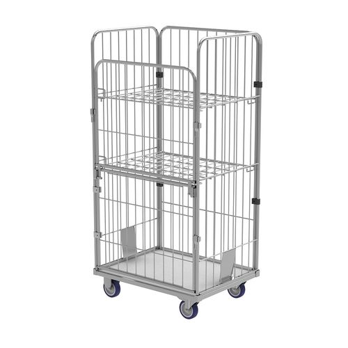 Container aramado com rodas para têxteis - RT 8666-1,74 - Samarit CZ s.r.o. - com prateleiras / de tela metálica