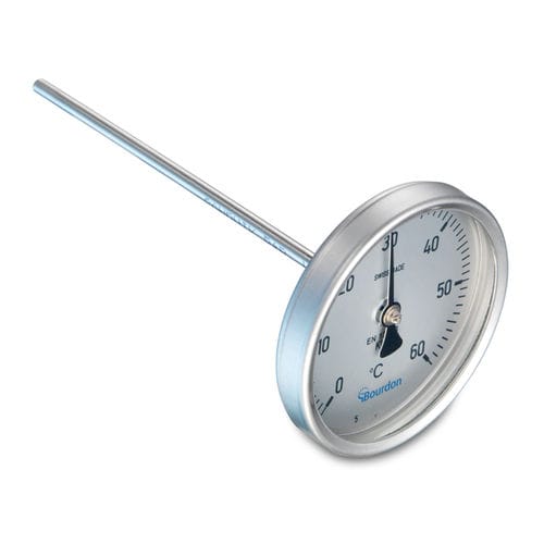 Termômetro bimetálico - TB 063 - Bourdon - com mostrador analógico / ºC / em aço inoxidável