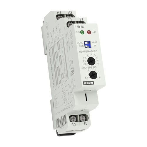 Termostato ajustável - TER-3 series - ELKO - para trilho DIN / analógico