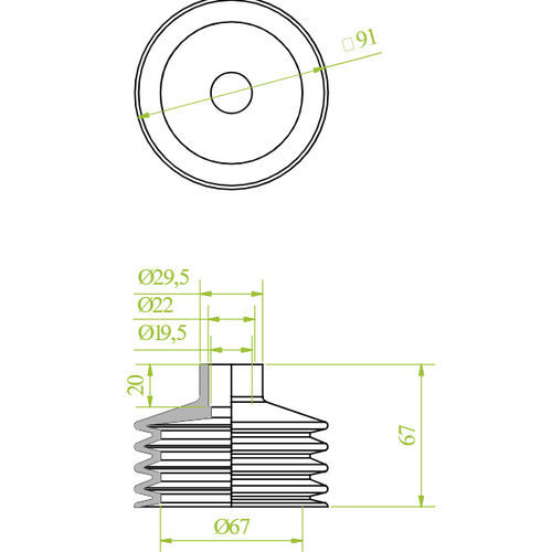 Ventosa de fole - 240.091.026.V - Morali GmbH - vinílica