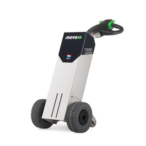 Trator elétrico - TT1000-T-Cleanroom - Movexx International BV - de 2 rodas / para operador a pé / em aço inoxidável