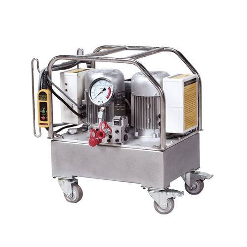 Unidade hidráulica motor duplo - DP304 series - Pingyuan Jingke Hydraulic Co., Ltd - com motor elétrico / para chave dinamométrica / com rodas