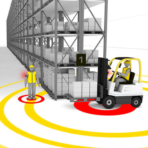 Sistema de segurança anticolisão - ELOshield - ELOKON GmbH - para empilhadeira / para detecção de pessoas / para áreas perigosas