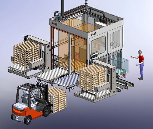 Paletizador e despaletizador camada por camada - CUBE - CAST AUTOMATION SL - robótico / para latas / para garrafas