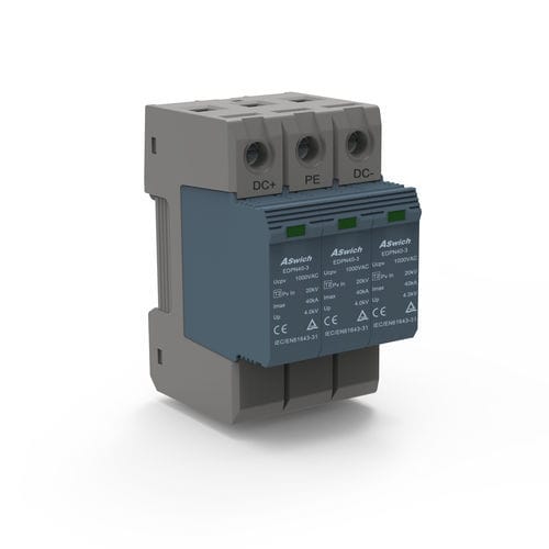 Dispositivo de proteção contra surtos de tipo 2 - EDPT40-3  - Aswich Electrical Co., Ltd - para usina de energia fotovoltaica / 2 polos / tripolar