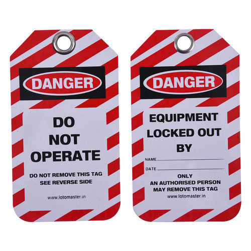Etiqueta de identificação - LM-ST - Loto Master Inc. - em material plástico / branca