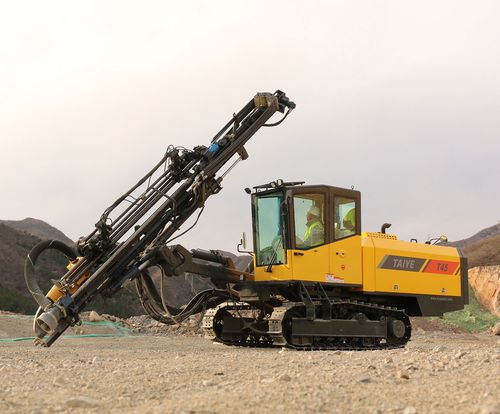 Perfuratriz de esteiras - TAIYE-T45-TH - Xuanhua Taiye Drilling Machinery Co.,LTD - montada em caminhão / rotativa / com martelo de topo