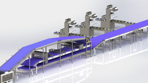 Linha de produção de bolos totalmente automática - HJ1200 - Guangdong Shunde Huaji Machinery Industrial Co., Ltd. - controlada por CLP / para a indústria alimentícia