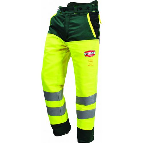 Calça de trabalho - GLOW - Solidur - de alta visibilidade / resistente a cortes / em poliéster